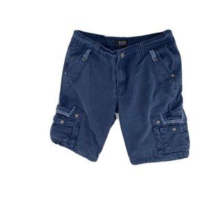 SSLR Men's Collection Cargo Short Blue Cotton Pockets W34 Inseam - 13
